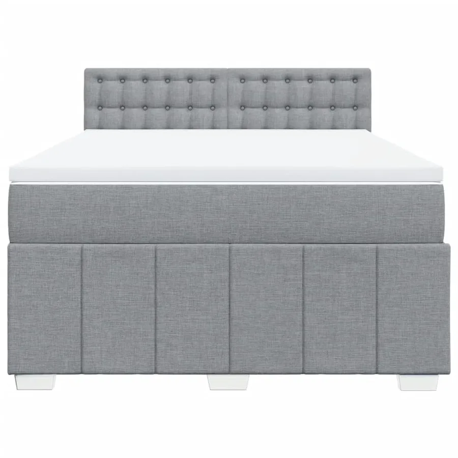 Sommier à lattes de lit avec matelas Gris clair 140x190cm Tissu - 4
