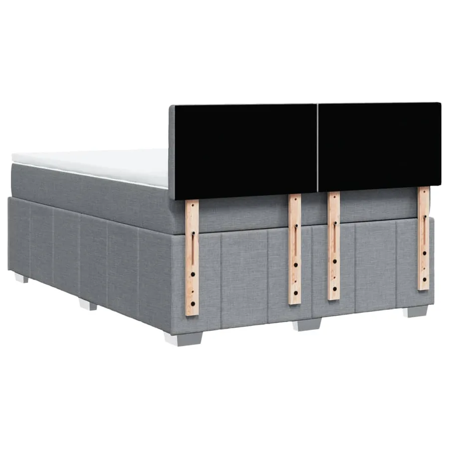 Sommier à lattes de lit avec matelas Gris clair 140x190cm Tissu - 6