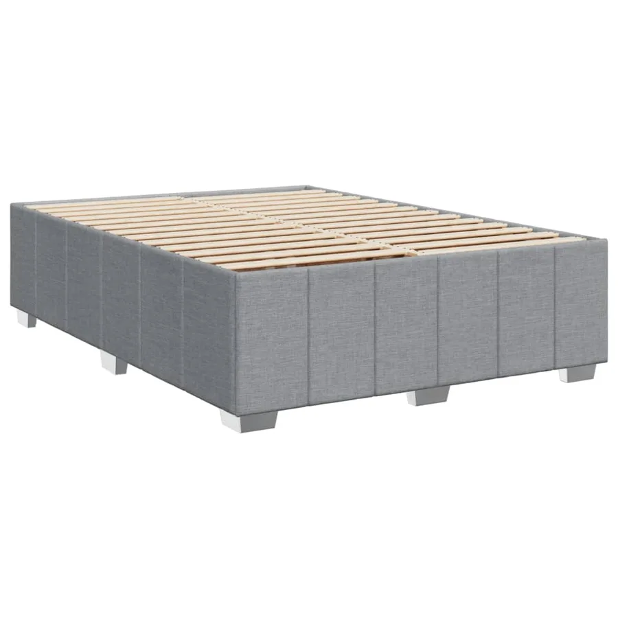 Sommier à lattes de lit avec matelas Gris clair 140x190cm Tissu - 8