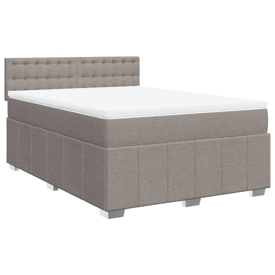 Sommier à lattes de lit avec matelas Taupe 140x190 cm Tissu - 3