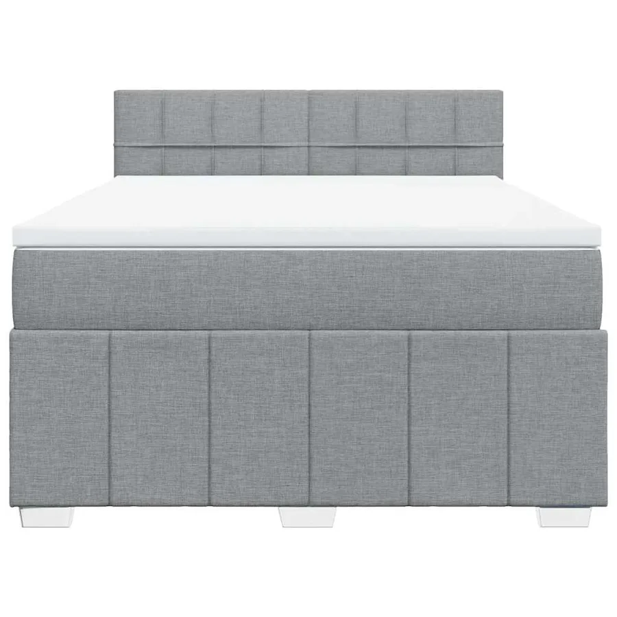 Sommier à lattes de lit avec matelas Gris clair 140x190cm Tissu - 4
