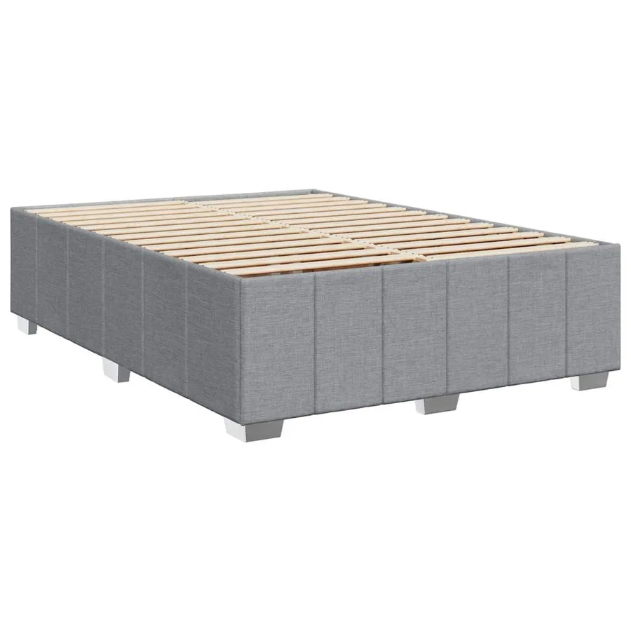 Sommier à lattes de lit avec matelas Gris clair 140x190cm Tissu - 8