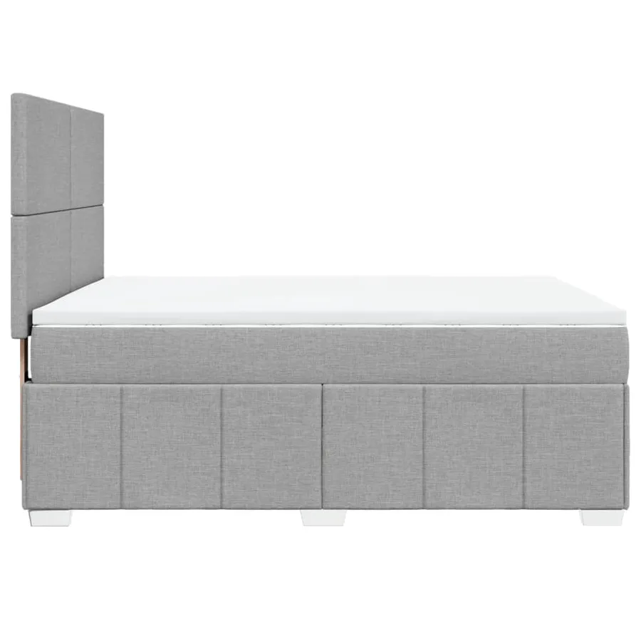 Sommier à lattes de lit avec matelas Gris clair 140x190cm Tissu - 7