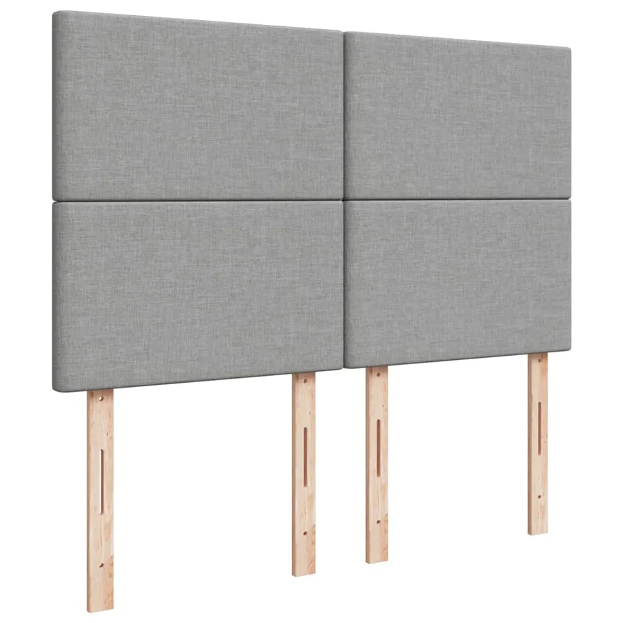 Sommier à lattes de lit avec matelas Gris clair 140x190cm Tissu - 9