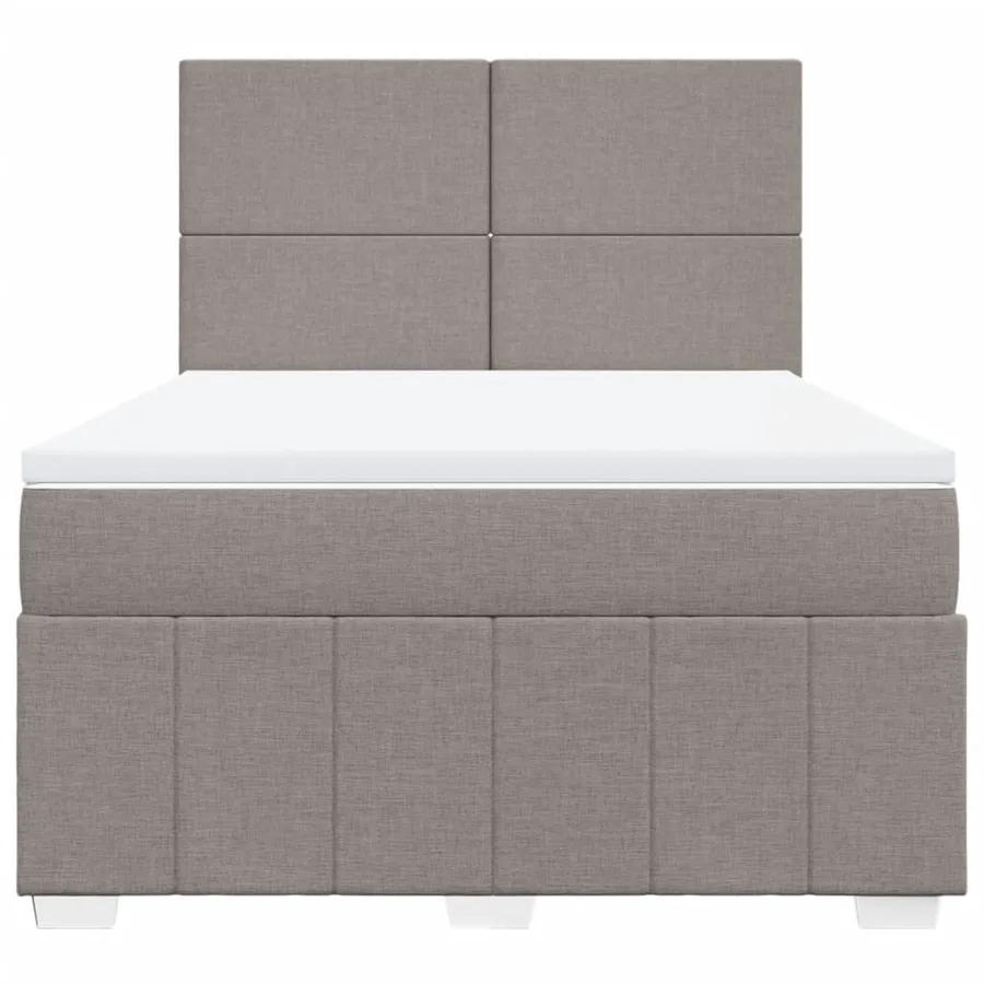 Sommier à lattes de lit avec matelas Taupe 140x200 cm Tissu - 4