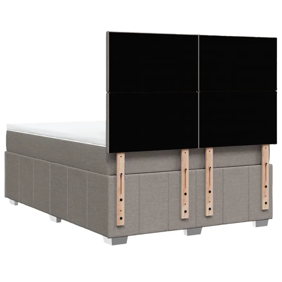 Sommier à lattes de lit avec matelas Taupe 140x200 cm Tissu - 6
