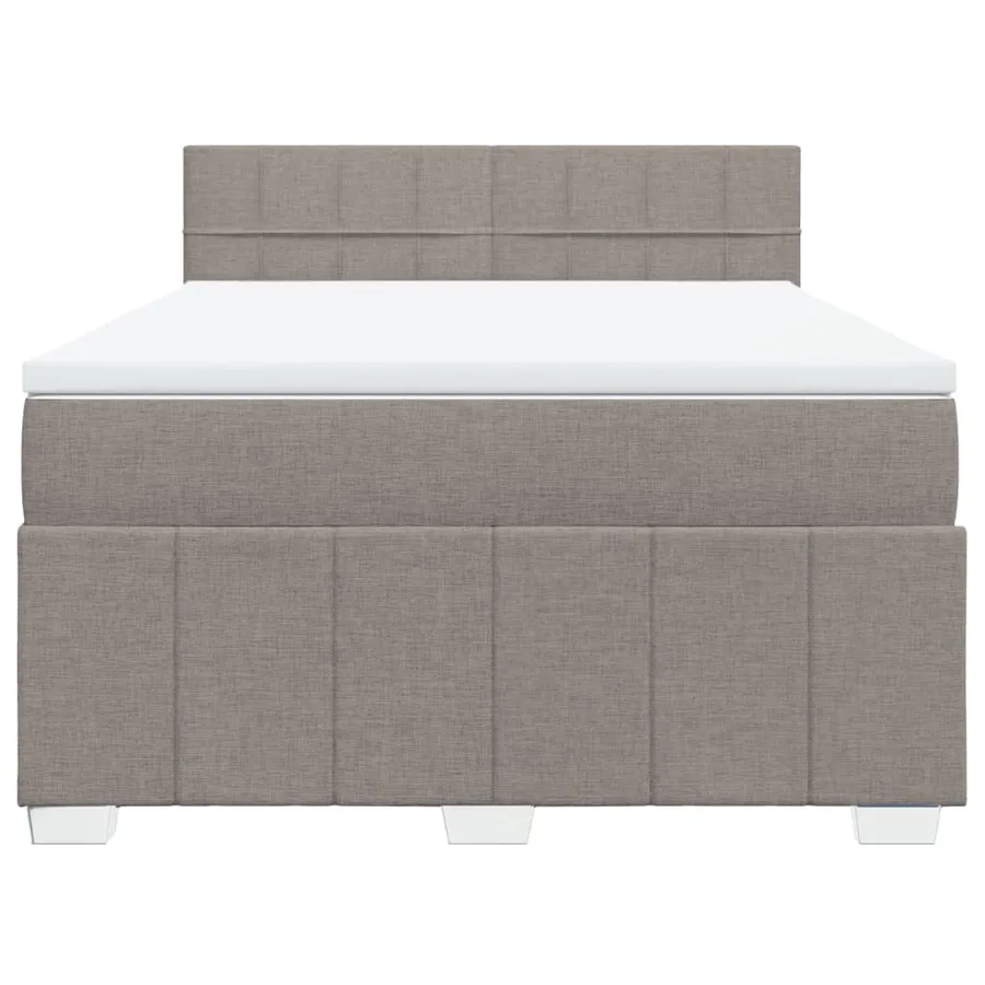Sommier à lattes de lit avec matelas Taupe 140x200 cm Tissu - 6