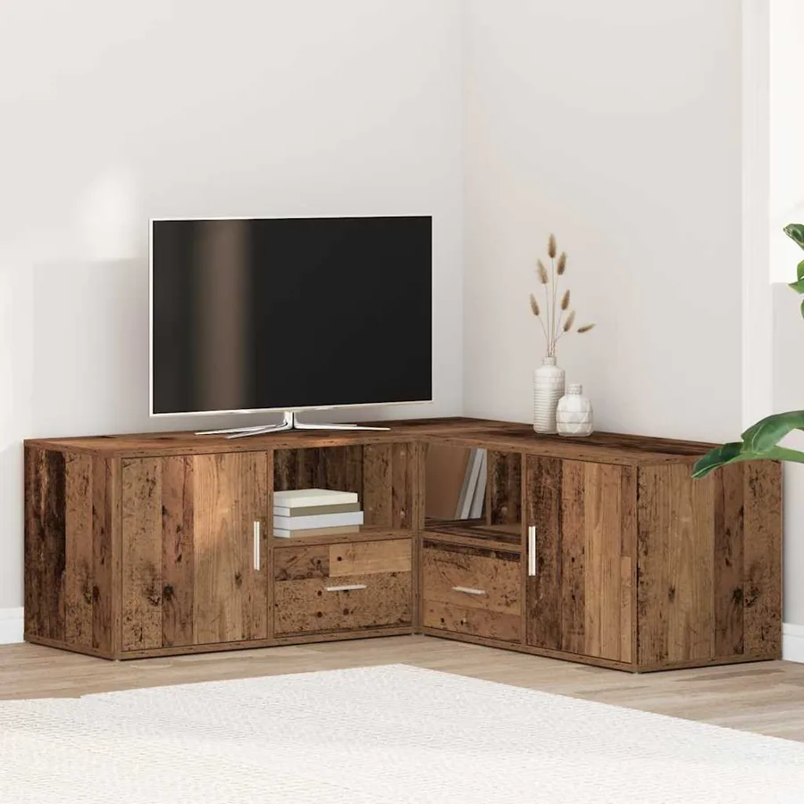 Armoire d'angle vieux bois 200x40x45 cm bois d'ingénierie