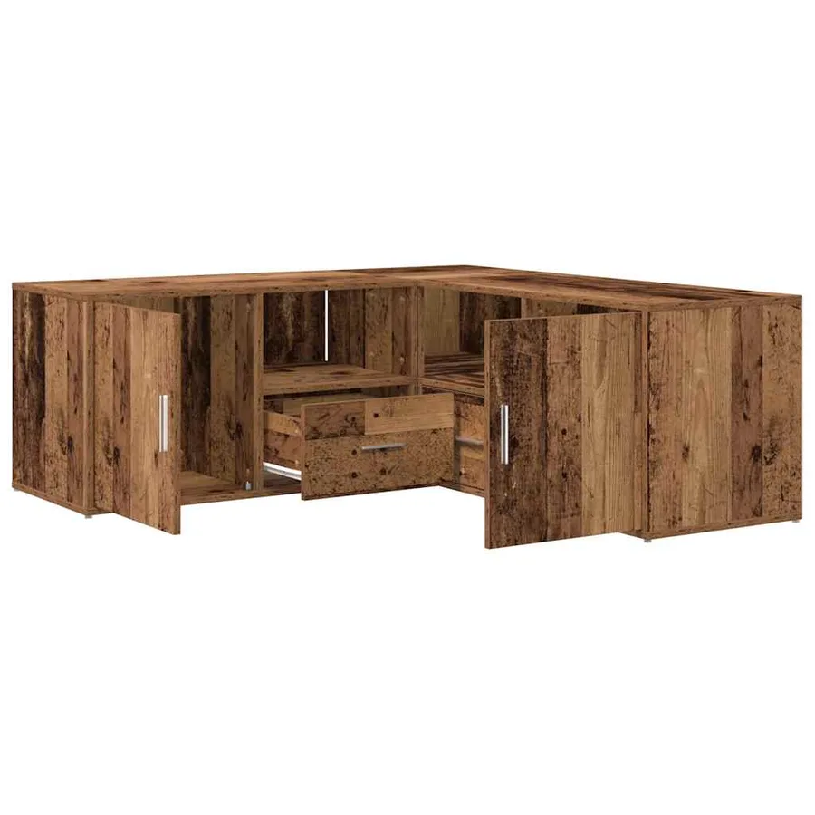 Armoire d'angle vieux bois 200x40x45 cm bois d'ingénierie - 2