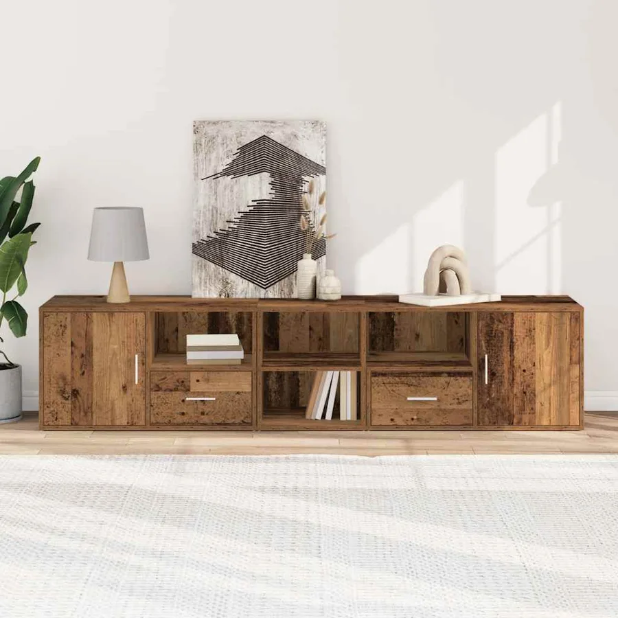 Armoire d'angle vieux bois 200x40x45 cm bois d'ingénierie - 3