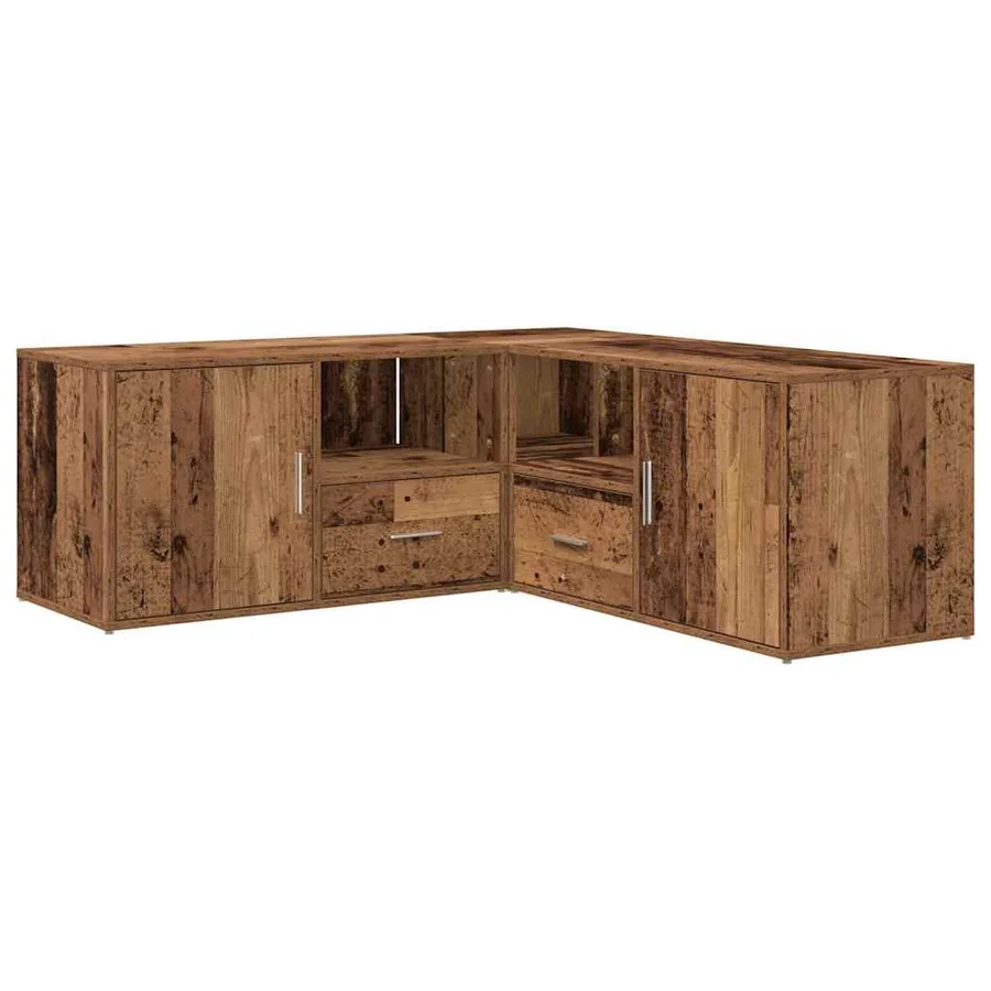 Armoire d'angle vieux bois 200x40x45 cm bois d'ingénierie - 5