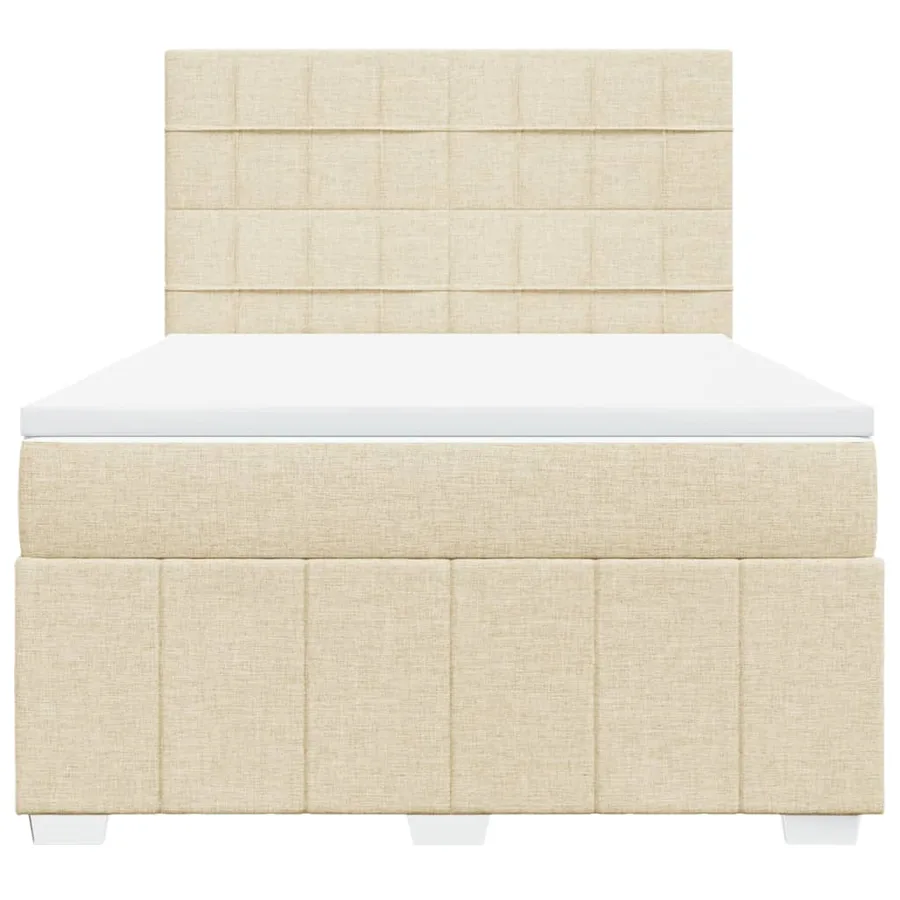 Sommier à lattes de lit avec matelas Crème 140x200 cm Tissu - 6