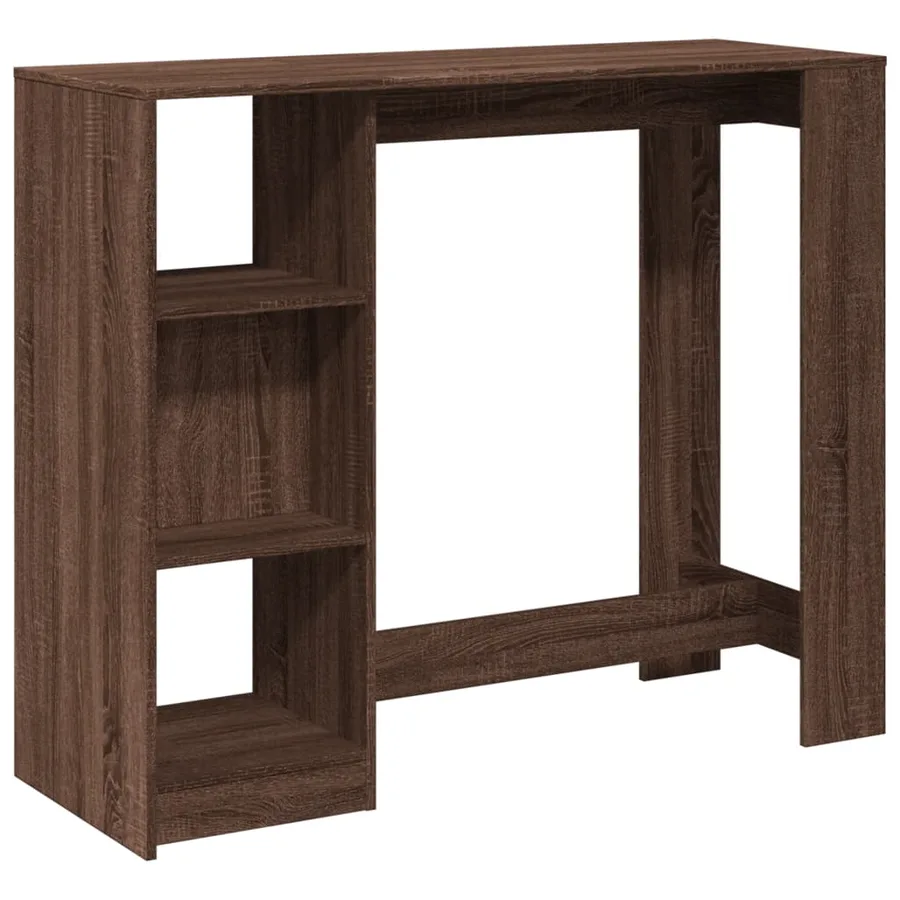 Table de bar avec étagère chêne marron bois d'ingénierie - 2