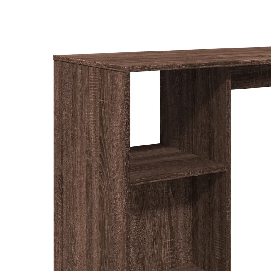 Table de bar avec étagère chêne marron bois d'ingénierie - 7