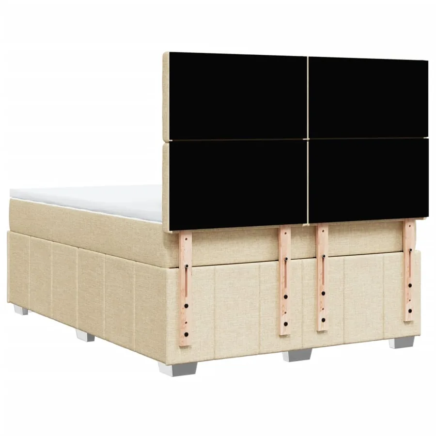 Sommier à lattes de lit avec matelas Crème 140x200 cm Tissu - 6