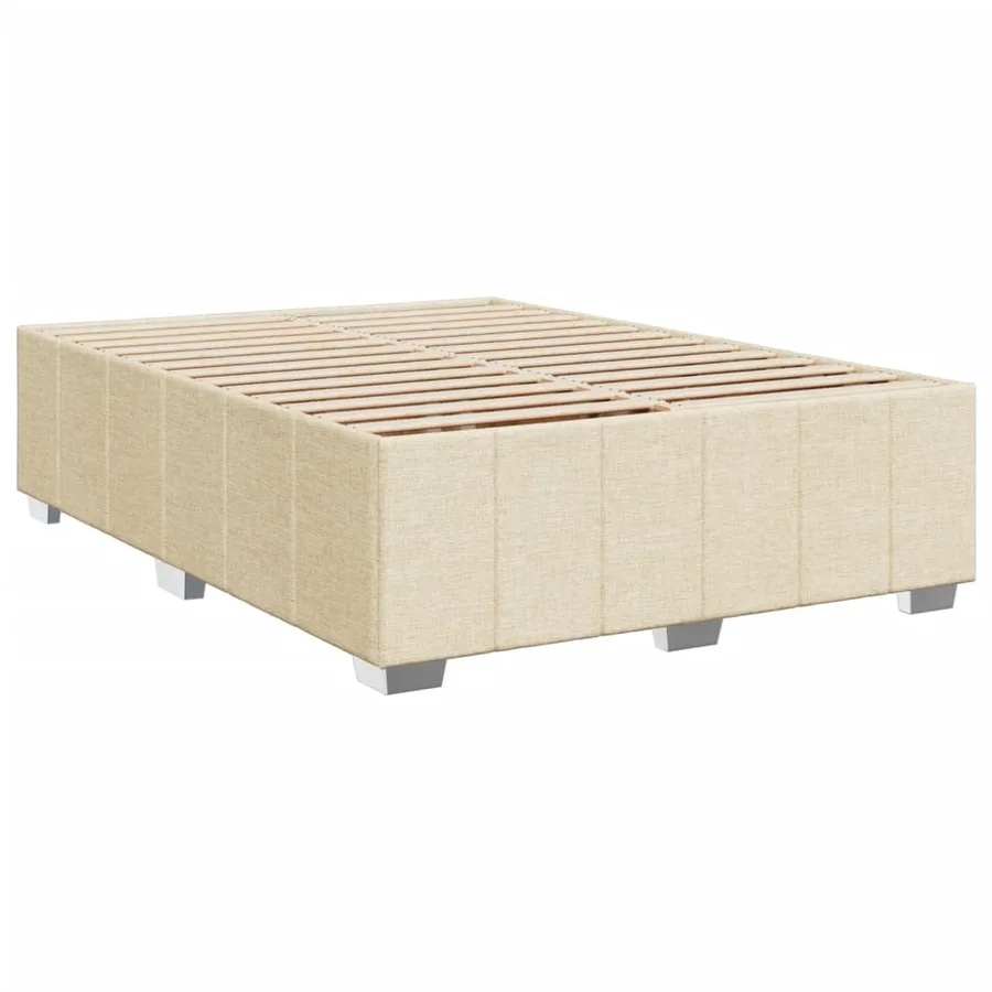 Sommier à lattes de lit avec matelas Crème 140x200 cm Tissu - 8