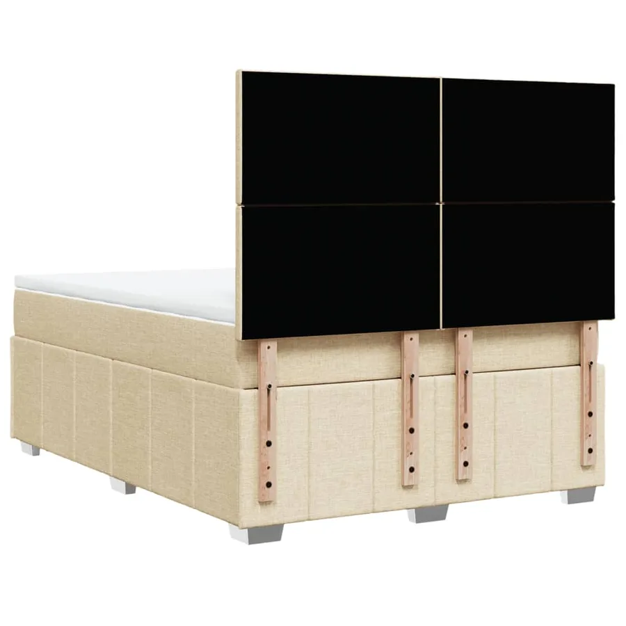 Sommier à lattes de lit avec matelas Crème 140x200 cm Tissu - 8