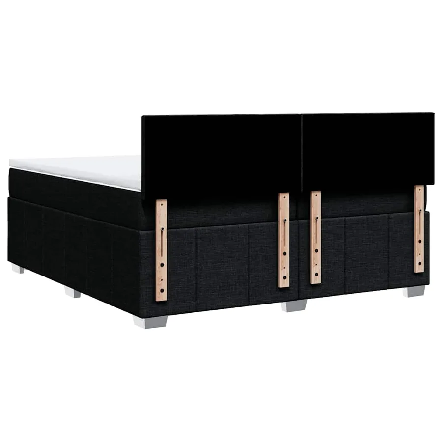 Sommier à lattes de lit avec matelas Noir 200x200 cm Tissu - 8