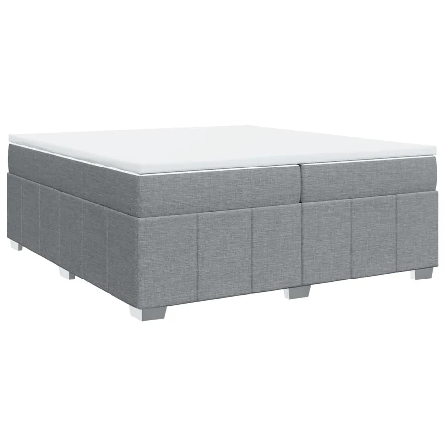 Sommier à lattes de lit avec matelas Gris clair 200x200cm Tissu - 2