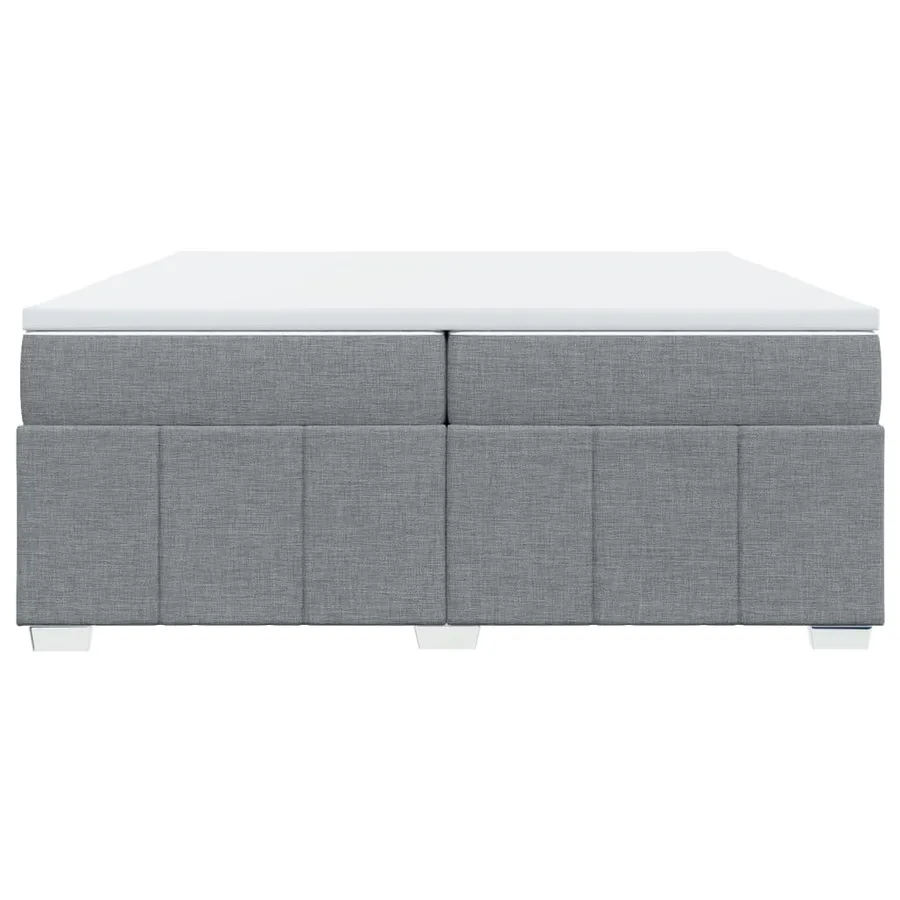 Sommier à lattes de lit avec matelas Gris clair 200x200cm Tissu - 4