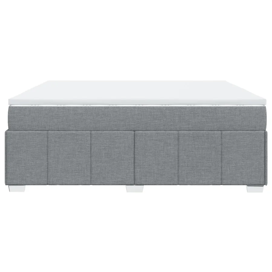 Sommier à lattes de lit avec matelas Gris clair 200x200cm Tissu - 8