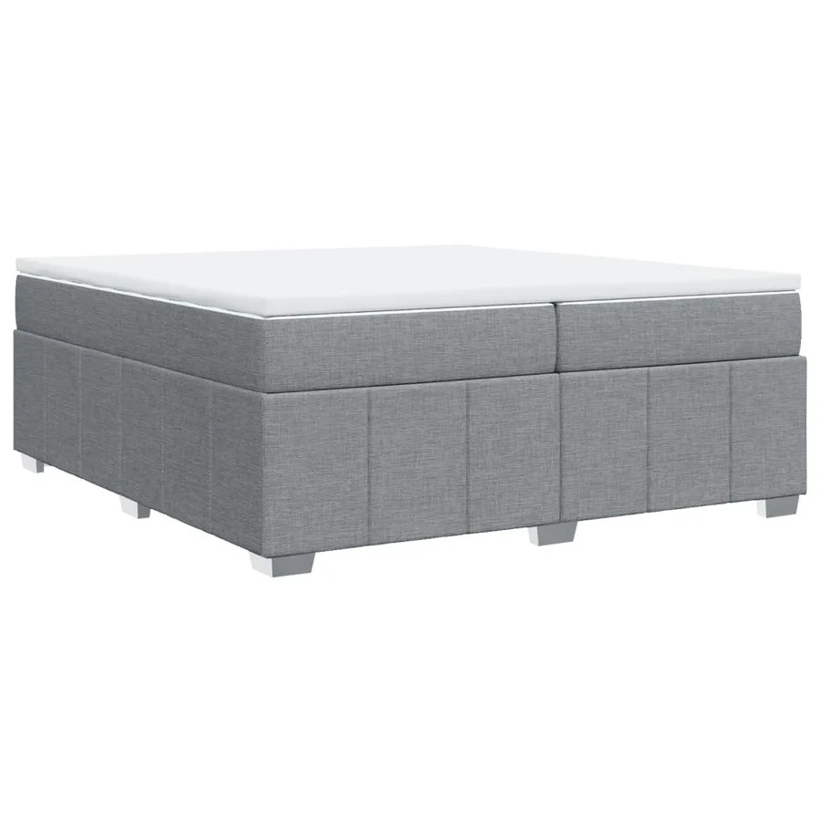 Sommier à lattes de lit avec matelas Gris clair 200x200cm Tissu - 9