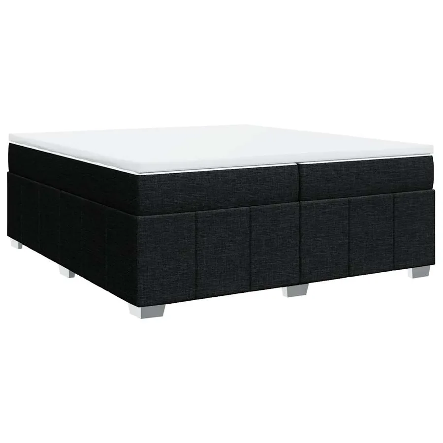 Sommier à lattes de lit avec matelas Noir 200x200 cm Tissu - 2