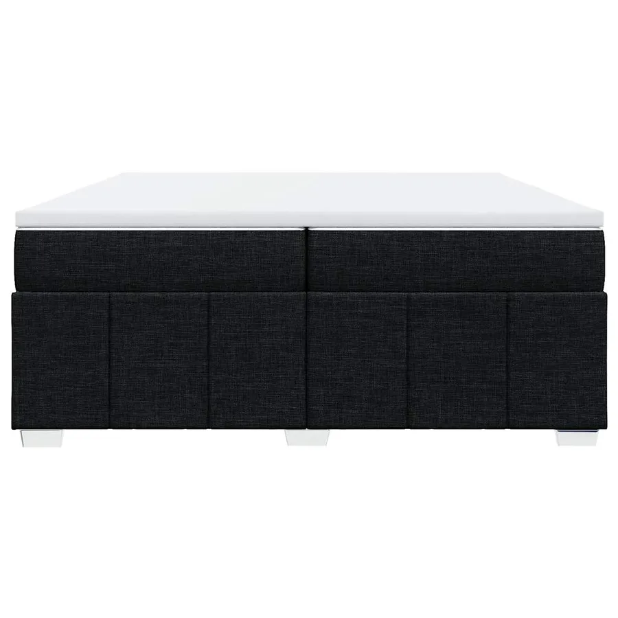 Sommier à lattes de lit avec matelas Noir 200x200 cm Tissu - 4