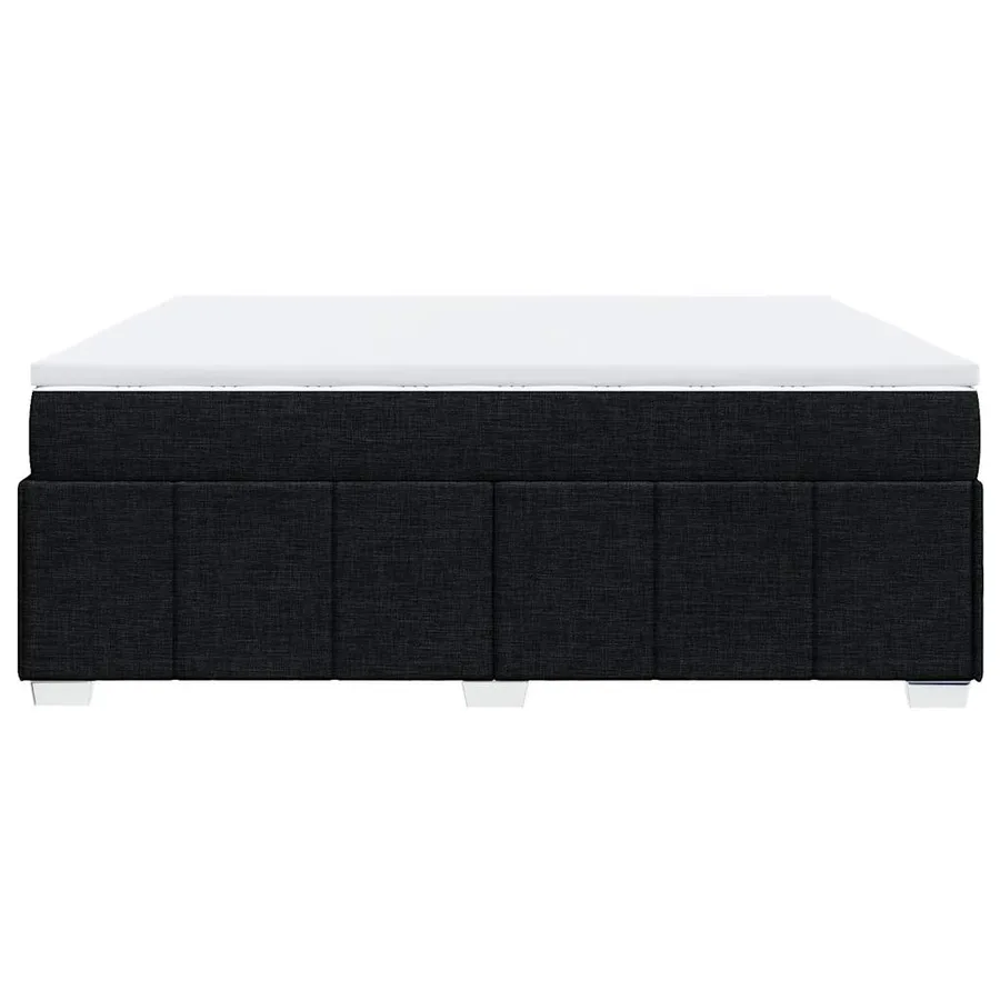 Sommier à lattes de lit avec matelas Noir 200x200 cm Tissu - 8
