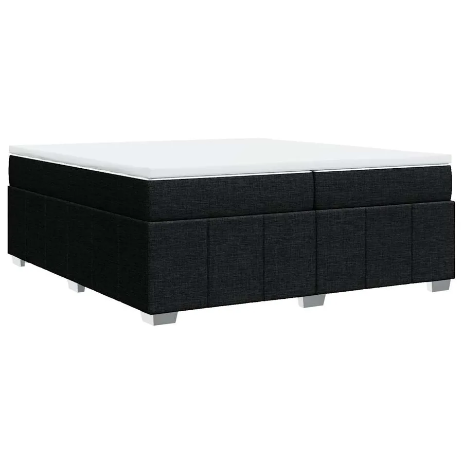 Sommier à lattes de lit avec matelas Noir 200x200 cm Tissu - 9
