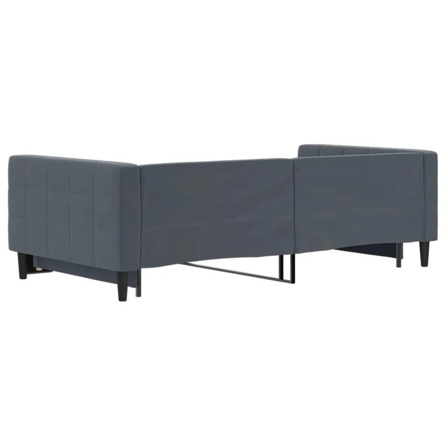 Lit de jour avec gigogne sans matelas gris foncé 100x200 cm - 5