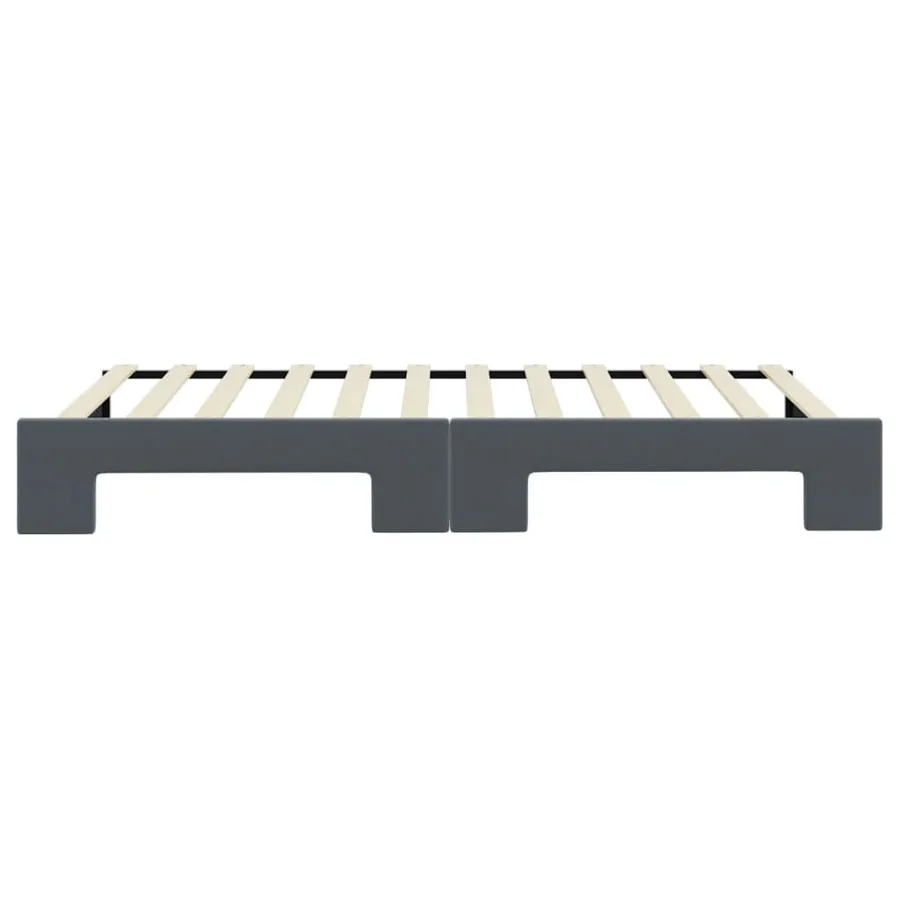 Lit de jour avec gigogne sans matelas gris foncé 100x200 cm - 7