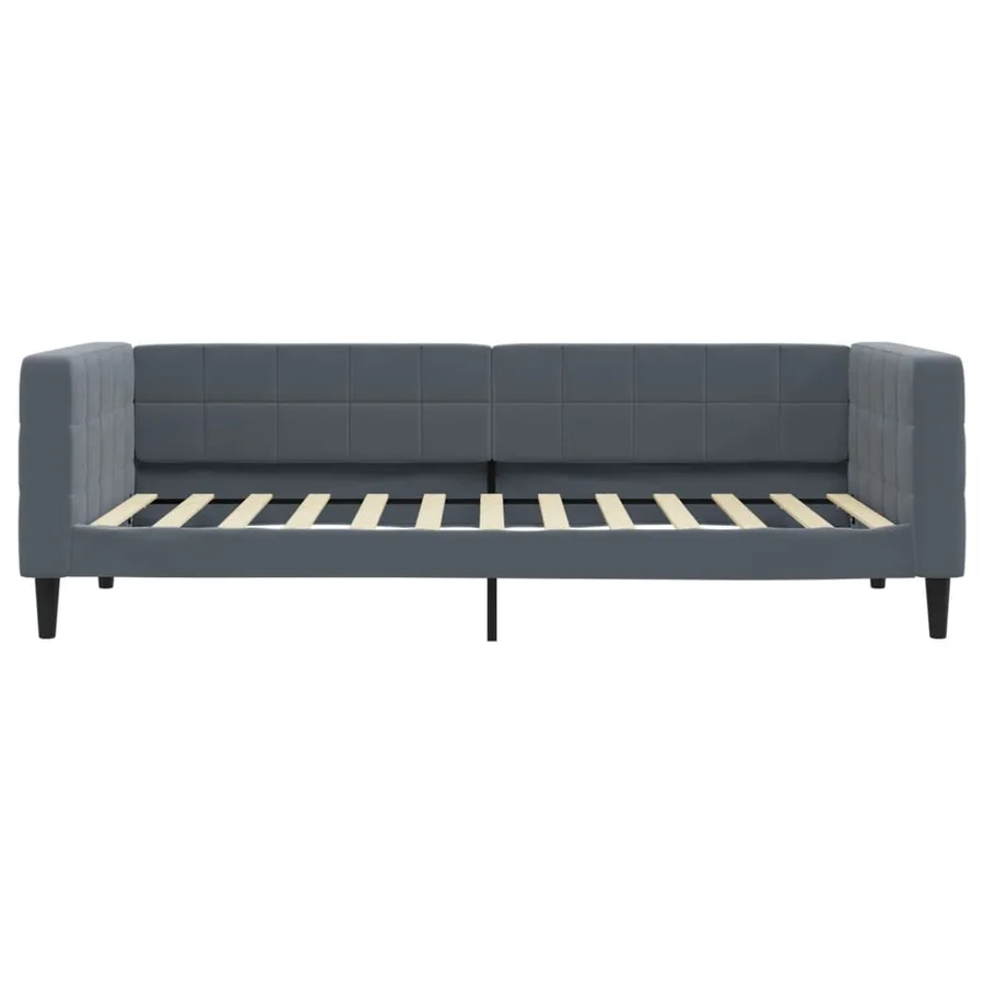 Lit de jour avec gigogne sans matelas gris foncé 100x200 cm - 9