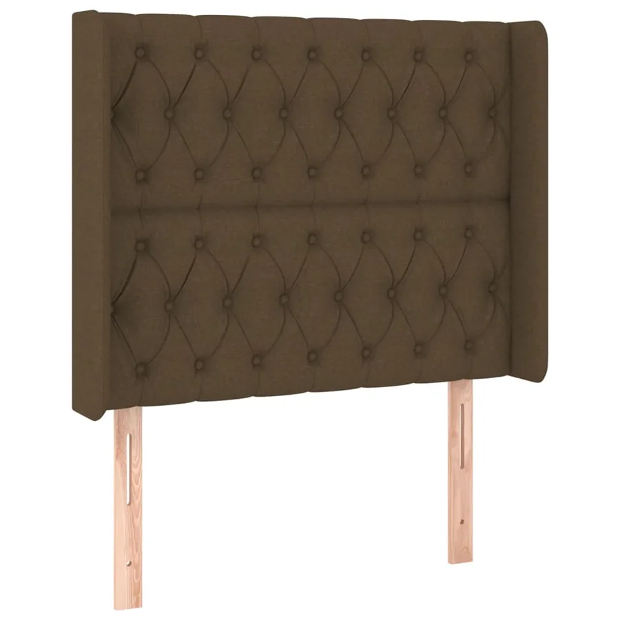 Sommier à lattes de lit matelas LED Marron foncé 90x200cm Tissu - 7