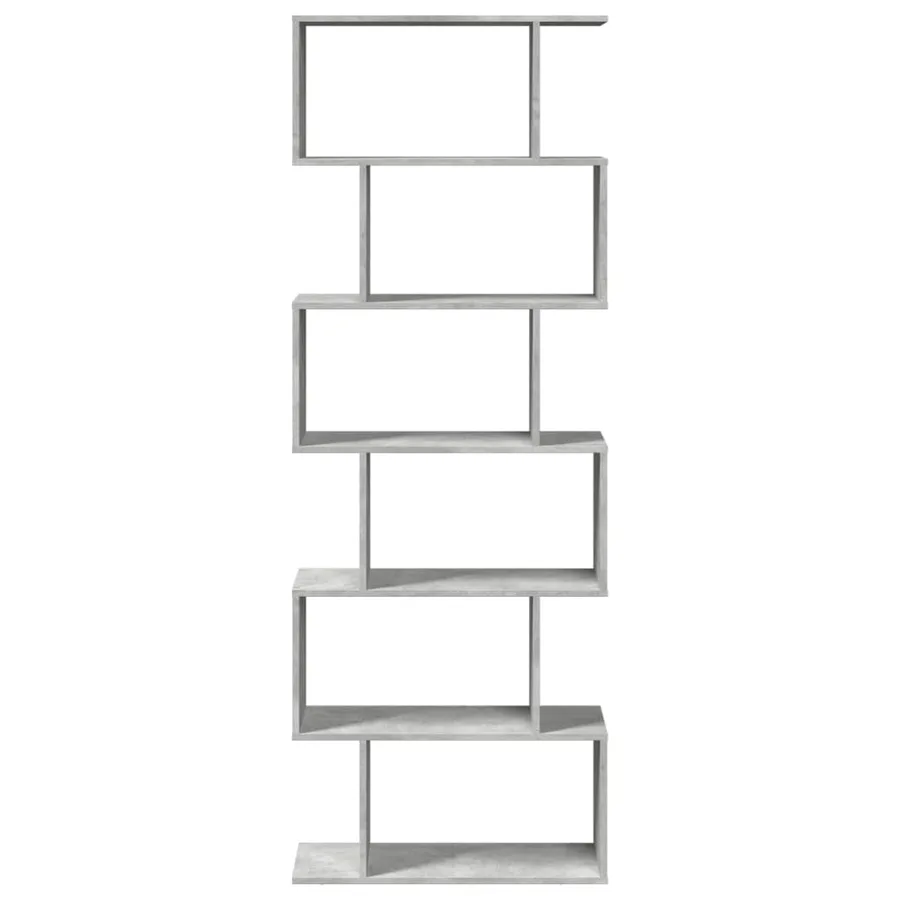 Étagère séparatrice de pièce à 6 niveaux gris béton 70x24x193cm - 5