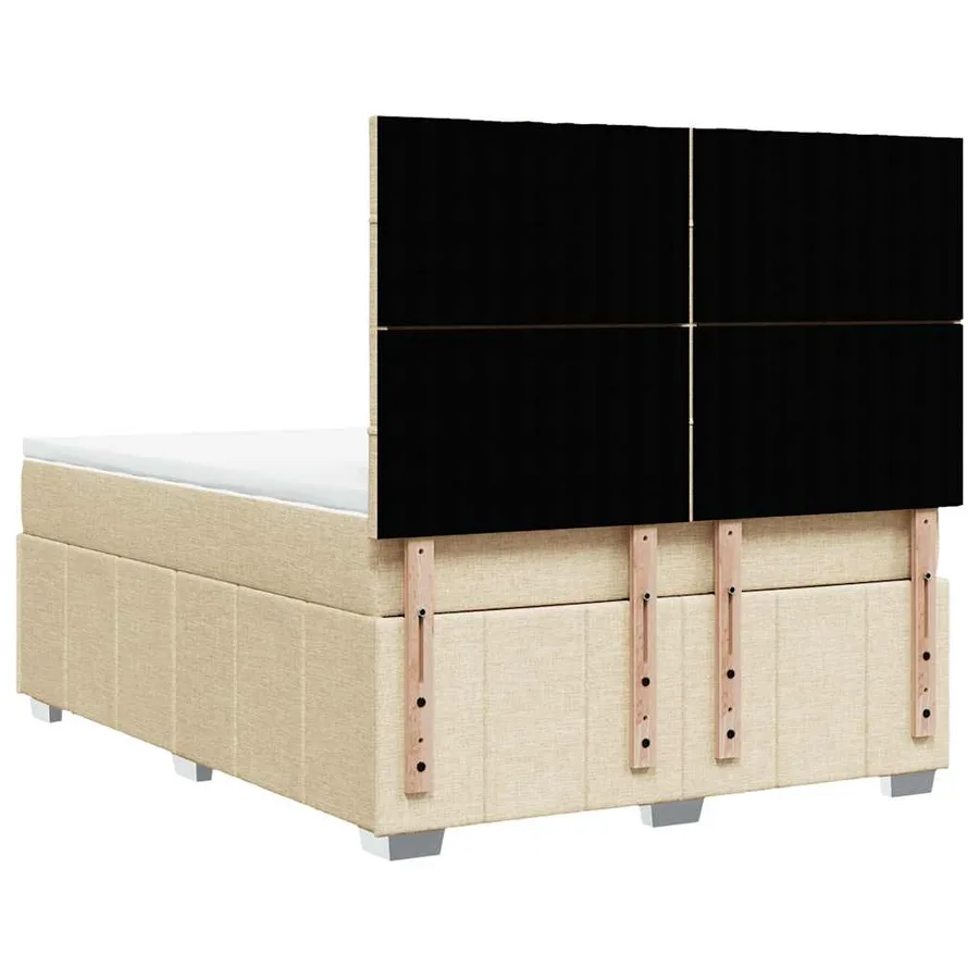 Sommier à lattes de lit avec matelas Crème 140x190 cm Tissu - 8
