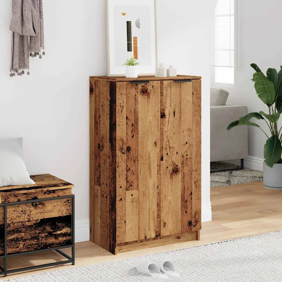 Armoire à chaussures vieux bois 59x35x100,5cm bois d'ingénierie - 3
