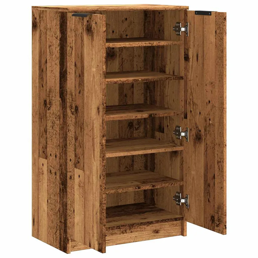 Armoire à chaussures vieux bois 59x35x100,5cm bois d'ingénierie - 5