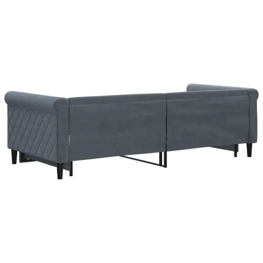 Lit de jour avec gigogne sans matelas gris foncé 90x200 cm - 5