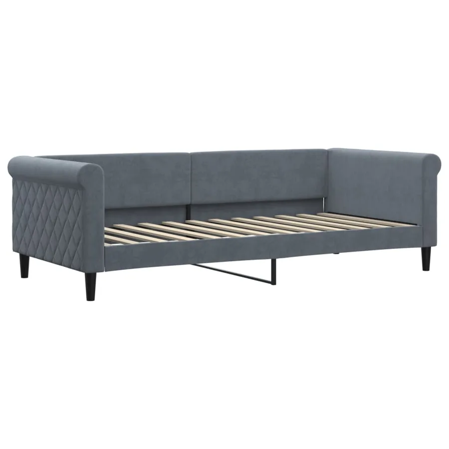 Lit de jour avec gigogne sans matelas gris foncé 90x200 cm - 6