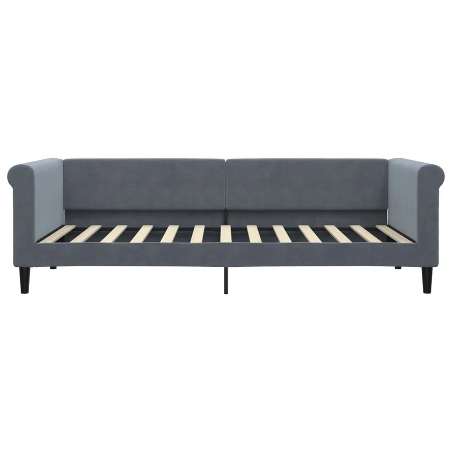 Lit de jour avec gigogne sans matelas gris foncé 90x200 cm - 7