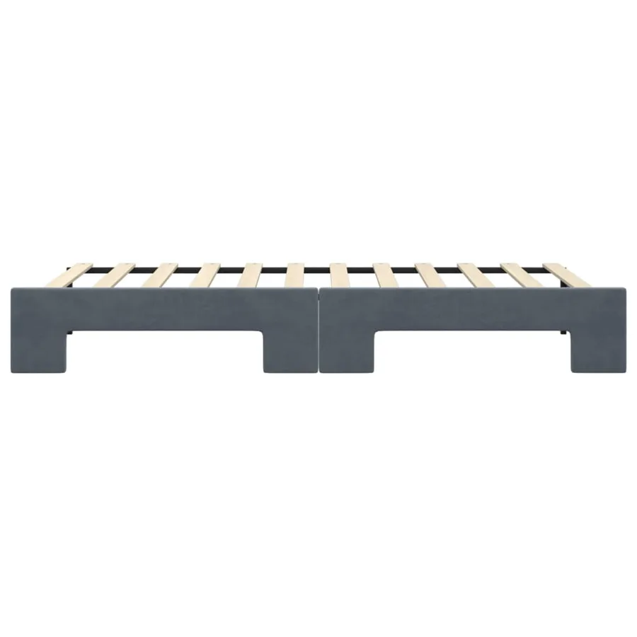 Lit de jour avec gigogne sans matelas gris foncé 90x200 cm - 9