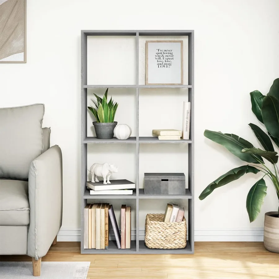Étagère séparatrice de pièce sonoma gris 69,5x29x137,5 cm - 3