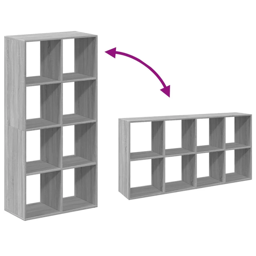 Étagère séparatrice de pièce sonoma gris 69,5x29x137,5 cm - 9