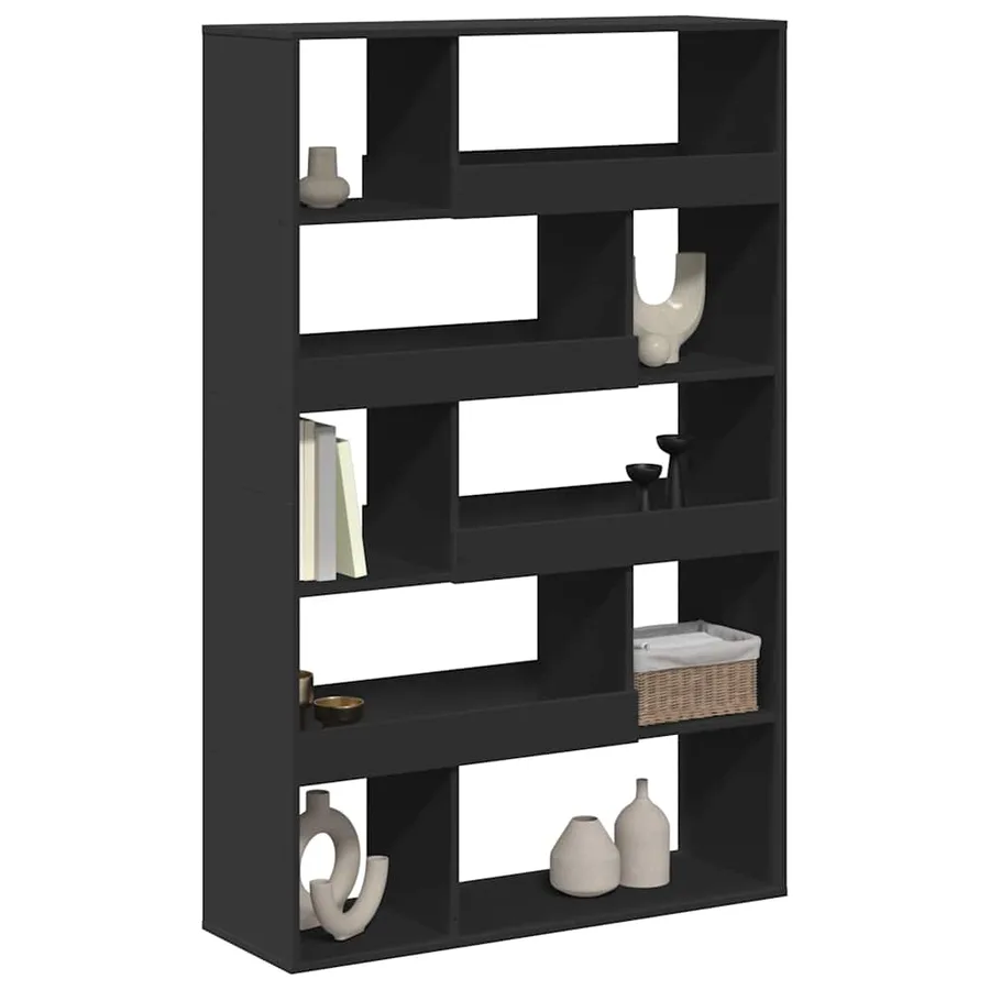 Cloison de séparation noir 100x33x156,5 cm bois d'ingénierie - 3