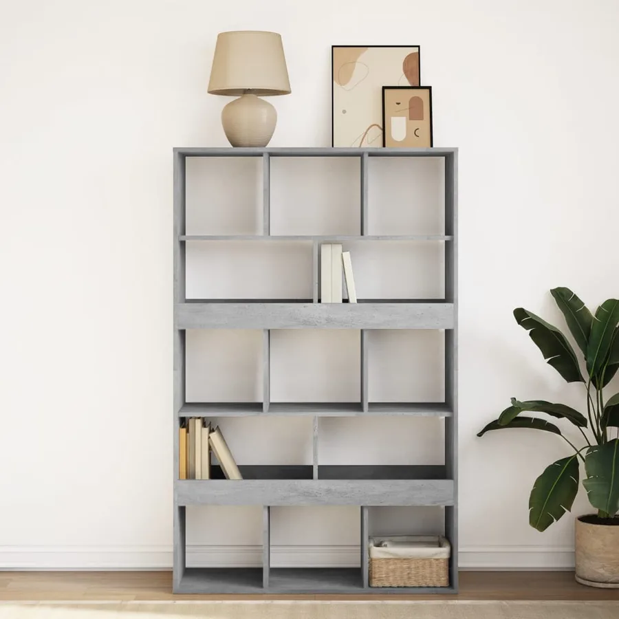 Bibliothèque gris béton 100x33x156,5 cm bois d'ingénierie - 3