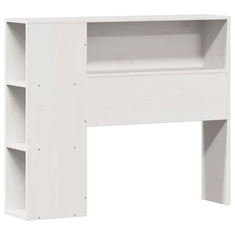Lit bibliothèque sans matelas blanc 75x190cm bois de pin massif - 5