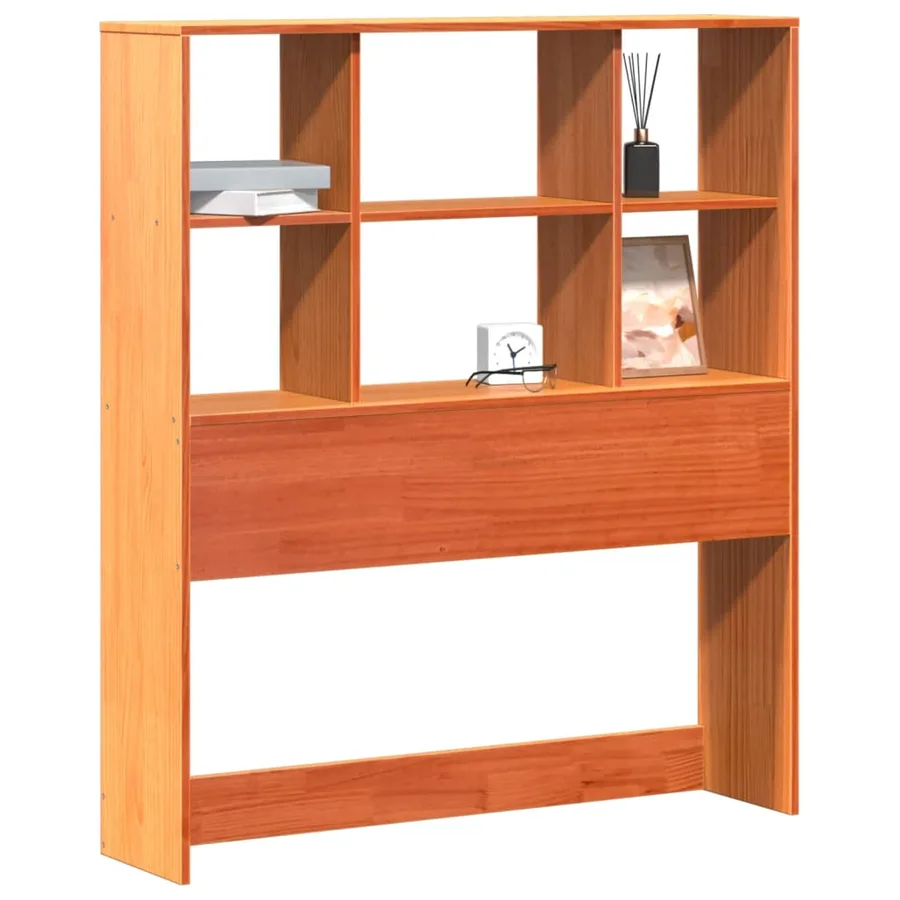 Tête de lit avec rangement cire marron 75 cm bois massif de pin - 2