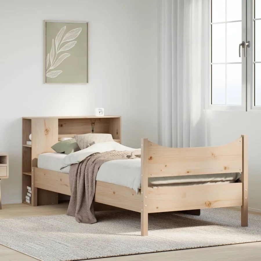 Cadre de lit sans matelas 90x200 cm bois de pin massif