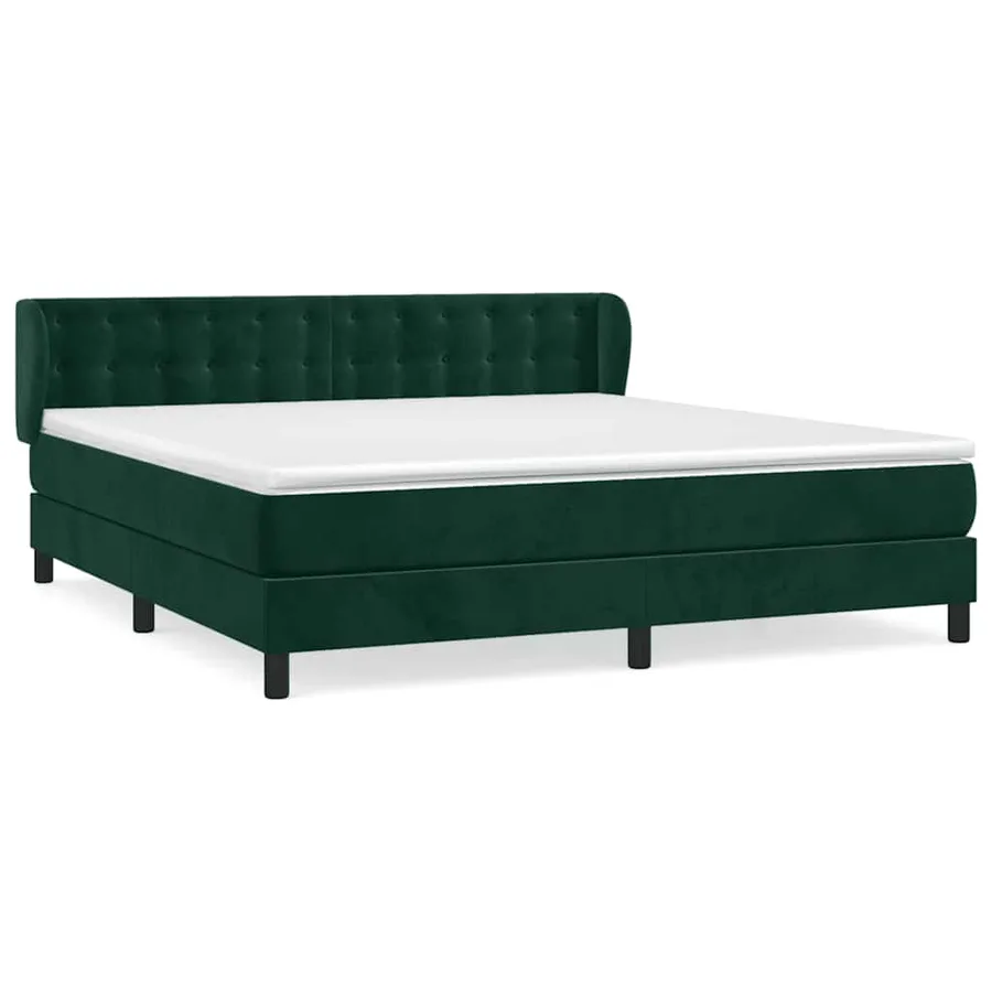 Sommier à lattes de lit et matelas Vert foncé 160x200cm Velours - 2